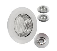 Crépine de vidange, Jeu de 3, Ø 90 mm, Convient aux drains de Ø intérieur 57 mm, dépasse de 20 mm de Profondeur dans Le Bec, crépine d'évier avec Ajustement optimisé, idéale pour Evier, Baignoire