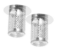 Crépine d'évier de salle bain, crépine vidange en acier inoxydable, 2 pièces, métal, filtre sol, filet douche à cheveux for usage domestique