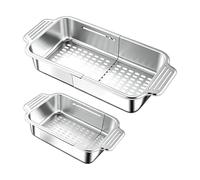 Crépine D'évier Rétractable - Panier D'égouttage Rétractable En Acier Inoxydable | Passoire Sur ÉVier | ÉGouttoir à Vaisselle Télescopique Pour Le Lavage De Cuisine, Filtration De Légumes Et Pâtes