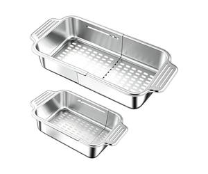 Crépine D'évier Rétractable - Panier D'égouttage Rétractable En Acier Inoxydable | Passoire Sur ÉVier | ÉGouttoir à Vaisselle Télescopique Pour Le Lavage De Cuisine, Filtration De Légumes Et Pâtes