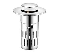 Crépine vidange Universelle en Acier Inoxydable | Crépine d'évier | Filtre vidange Bouchon d'évier à Noyau Push to Bounce | Remplacement Universel crépine vidange Polyvalente pour éviersalle Bains