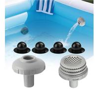 Crépines Ø 32 mm pour piscines Intex, filtre de sortie avec grille, buse d'entrée et 4 bouchons de 1,25 pouce.