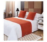 Crepundia Chemin de Lit HôTel Luxe, Drapeau de lit, écharpe, léger, Luxe, séjour chez l'habitant, hôtel, tricoté, Couvre-lit d'hôtel(Dark Red A,60 * 240cm)