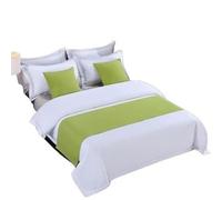 Crepundia Chemin de Lit HôTel Luxe, Serviette de lit d'hôtel en Imitation Lin, Simple et Unie(Green,1.8m Bed 50 * 240cm)