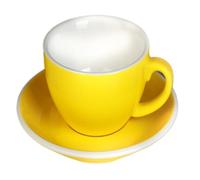 Crepundia Ensemble Tasse et Soucoupe, 300 ml Coupes corps épais coloré cappuccino et soucoupes, soucoupe tasse de café en céramique(2Matte)