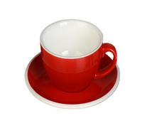 Crepundia Ensemble Tasse et Soucoupe, 300 ml Coupes corps épais coloré cappuccino et soucoupes, soucoupe tasse de café en céramique(3Matte)
