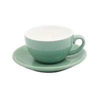 Crepundia Ensemble Tasse et Soucoupe, 300 ml Coupes corps épais coloré cappuccino et soucoupes, soucoupe tasse de café en céramique(12Bright)