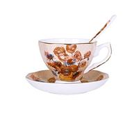 Crepundia Ensemble Tasse et Soucoupe, Le New Art Peinture mugs à café La nuit étoilée Tournesols semeur Irises Saint-Remy Coupes Café Thé(5)