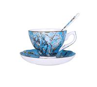 Crepundia Ensemble Tasse et Soucoupe, Le New Art Peinture mugs à café La nuit étoilée Tournesols semeur Irises Saint-Remy Coupes Café Thé(4)