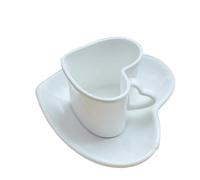 Crepundia Ensemble Tasse et Soucoupe, Mariage en céramique Tasse à café et soucoupe tasse de lait après-midi thé(70ML 1PC)
