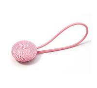 Crepundia Faites Main Corde avec Pompons, 2pcs Les de Rideau Rondes Boucles de Rideau Support de Rideau Beige doré Accessoires de Rideau(Pink)