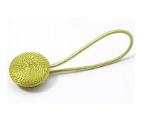 Crepundia Faites Main Corde avec Pompons, 2pcs Les de Rideau Rondes Boucles de Rideau Support de Rideau Beige doré Accessoires de Rideau(Green)