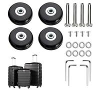 Crepundia Mute Pivotant Valise Bagages Roues, Lot de 4 Axes Valise 40 mm/50 mm/60 mm diamètre, roulettes silencieuses for Bagages, kit réparation d'axes Rechange(60mm-18mm-4Wheels)