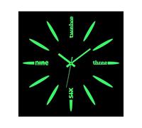 Crepundia Pendule Murale Fluorescente Silencieuse, Horloge Murale Lumineuse À Chiffres en Acrylique, Miroir Autocollant, Quartz Tendance(Luminous N)