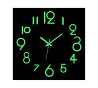 Crepundia Pendule Murale Fluorescente Silencieuse, Horloge Murale Lumineuse À Chiffres en Acrylique, Miroir Autocollant, Quartz Tendance(Luminous G)