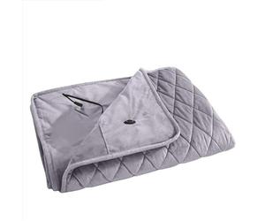Crepundia Plaid Chauffant Nomade,Heating Blanket Couverture chauffante USB for l'hiver, châle Chauffant, Lavable, Thermique, Plus épais, for lit(Gray)