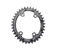 Crepundia Plateau de VéLo,Plateau PéDalier éTroit Large Plateau de vélo de Montagne Rond 96bcd BCD 96 mm 32/34/36/38 Dents Pièces de Plaque de Couronne Manivelle de vélo(32T,Oval Black)