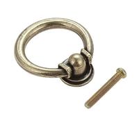 Crepundia Poignée Meuble Vintage Boutons Tiroir avec Vis, 2pc Rétro Commode Porte Tiroir Anneau Poignées Boutons De Placard Antiques Vintag Armoire Cuisine Et(B 40MM)