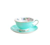 Crepundia Tasse à Café avec Soucoupe, Ensemble tasses à café pastorales 8 couleurs,tasse thé porcelaine,ensemble théière céramique couleur unie,service(Multi-colored)