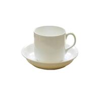 Crepundia Tasse à Café avec Soucoupe, Tasse et soucoupe blanches unies, tasse à thé en porcelaine avec cuillère, tasses café dessert for l'après-midi, poterie(A)