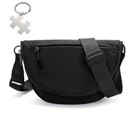 Crescent Bag for Women and Men, Nylon Travel Crossbody Bags for Women,with Adjustable Shoulder Strap for Outdoor,Sports (Black)