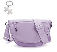 Crescent Bag for Women and Men, Nylon Travel Crossbody Bags for Women,with Adjustable Shoulder Strap for Outdoor,Sports (Light Purple)