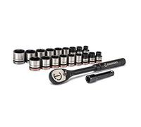 Crescent CSWS38B Lot de 20 clés à douille X10 avec tête basse et levier encastré pour accéder aux zones difficiles à atteindre, entraînement 3/8", 20 pièces.