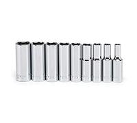 Crescent Lot de 9 douilles 3/8" Drive 6 points SAE profondes - CSAS6N