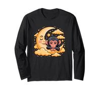 Crescent Moon Clouds Chimpanzé Chimpanzés Manche Longue
