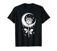 Crescent Moon Rose Gothic Art Alternative Tattoo Art T-Shirt