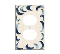 Crescent Plaque murale duplex en plastique bleu marine pour prises électriques pour maison, salon, nouvel appartement