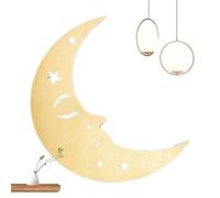 Crescent Wall Decor - Exquisite Sun/Moon Face Wooden Wall Decor,Artistic Sense Moon Waall Decors Sculpture With Hook, Handcrafted Universe Sculpture Waall Ornament For Indoor And Outdoor Decors