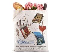 Crescentt City Sac fourre-tout réutilisable pour les amateurs de livres, Aidez mes amis3, large