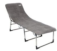 Crespo - Housse tissu éponge XL - Lit pliable -210x75cm - Noir/Gris