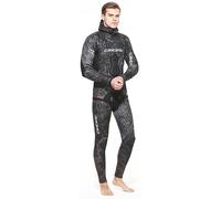 Cressi Apnea Combinaison Veste et Pantalon en néoprène Haut de Gamme, pour l'apnée et la pêche Homme, Camouflage Gris/Vert 3.5mm, XL/5