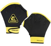 CRESSI Aqua Boost Swim Gloves Gants Palmés en Néoprène Ultraspan, avec Sangle au Poigne pour Natation, Entraînement Bras, Dos et Épaules, Aquafitness, Aquagym Unisex-Adult, Noir/Jaune, L