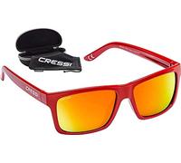 Cressi Bahia Floating Sunglasses Lunettes de Soleil de Sport Flottantes Polarisées Anti UV 100% Unisex-Adult, Rouge/Verres Miroir Orange, Taille Unique