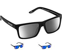 Cressi Bahia Floating Sunglasses Lunettes de Soleil de Sport Flottantes Polarisées Anti UV 100% Unisex-Adult, Noir/Verres Miroir, Taille Unique
