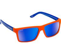 Cressi Bahia Sunglasses Lunettes de Soleil Sportif Mixte, Orange/Royal/Verres Miroir Bleu, Taille Unique