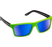 Cressi Bahia Sunglasses Lunettes de Soleil Sportif Unisexe Adulte, Noir/Kiwi/Verres Miroir Bleu, Taille Unique