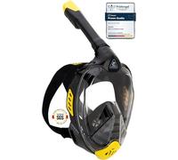 CRESSI Bali Full Face Mask Black/Yellow L/XL-Masque Intégral de Plongée en Apnée pour Adulte, Large Vue Dégagée, Système Anti Buée, Respiration Facile Sécurité Avant Tout, Noir/Jaune, L/XL