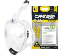 CRESSI Bali Full Face Mask White/Black S/M-Masque Intégral de Plongée en Apnée pour Adulte, Large Vue Dégagée, Système Anti Buée, Respiration Facile Sécurité Avant Tout, Blanc/Noir, S/M