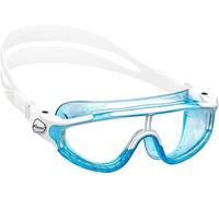 Cressi Baloo King Goggles - Lunettes à Verre Unique pour la Natation, la Piscine et Snorkeling, Bleu/Blanc, 7/15 Ans, Junior Unisexe