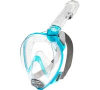 Cressi Baron Full Face Mask Masque intégral plongée en apnée avec Tube respiratoire Mixte, Transparent/Aiguemarine, S/M