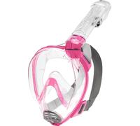 Cressi Baron Full Face Mask Clear/Pink XS - Masque de Snorkeling Intégral Anti Buée avec Valve d'Expiration et Tuba Sec, Transparent/Rose, XS