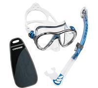 Cressi Big Eyes Evo et Alpha Sec, Premium de qualité Professionnelle avec Tuba pour Adulte Lot - fabriqué en Italie qualité Depuis 1946, DS337020, Clear - Blue