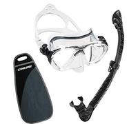 Cressi Big Eyes Evo et Alpha Sec, Premium de qualité Professionnelle avec Tuba pour Adulte Lot - fabriqué en Italie qualité Depuis 1946, DS337050, Clear - Black