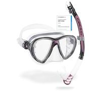 CRESSI Big Eyes Evolution Combo Black/Pink-Ensembles Combinés Masque Big Eyes Evolution+Tuba Alpha UD pour Randonnée Aquatique/Plongée, Transparent/Noir/Rose, Taille Unique Adultes