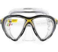 Cressi Masque de plongée Big Eyes Evolution - Silicone Crystal - Clear/Jaune - Fabriqué en Italie