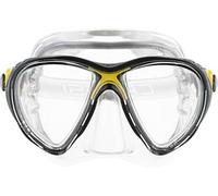Cressi Big Eyes Evolution Masque Plongee Sous Marine pour Adulte - Silicone Crystal - Fabriqué en Italie Clear/Jaune